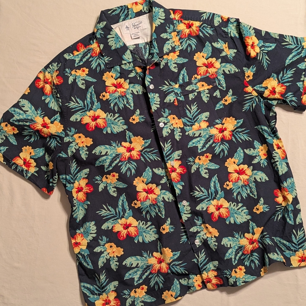 Tropical Floral Button-Down Shirt